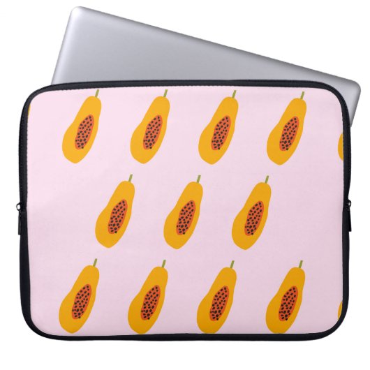 Papaya Vintag Pattern Laptopschutzhülle (Vorderseite)