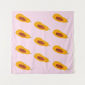 Papaya Vintag Pattern Wandteppich (Vorderseite (Horizontal))