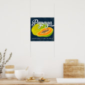 Papaya Vintage Frucht Label Poster (Küche)