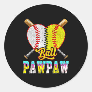 Papaya von beiden halben Baseball Softball Eiscrem Runder Aufkleber