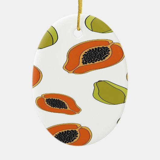 Papayafruchtmuster Keramik Ornament (Vorne)