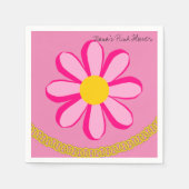 Papayaputins, rosa Blume Gold Kette Serviette (Vorderseite)