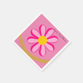 Papayaputins, rosa Blume Gold Kette Serviette (Ecke)