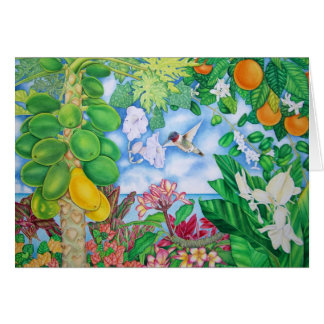 Papayas mit Kolibri