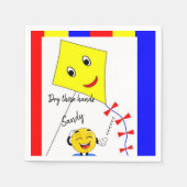 Papaykatzen, gelber Drachen Serviette (Vorderseite)