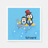 Papaykatzen, Pinguinblase, Gelbe Enten Serviette (Vorderseite)