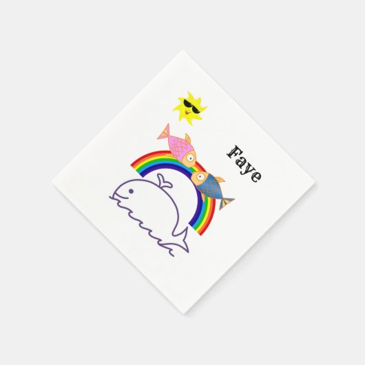 Papaykatzen, Regenbogen-Sonnenwal Serviette (Ecke)