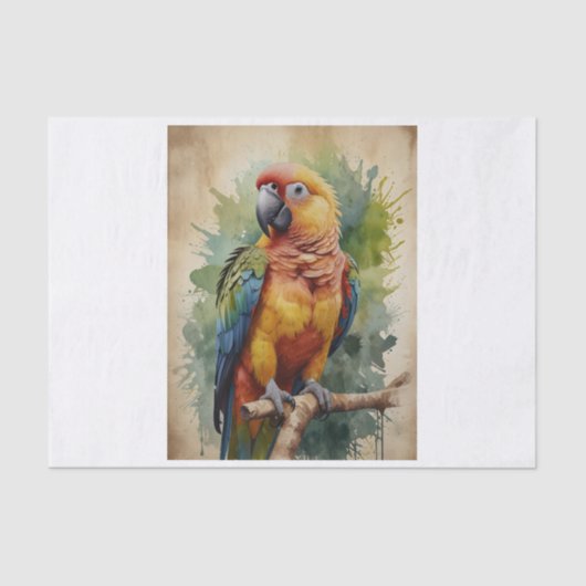 Papegaai decoupage tissue papier (Vorderseite)