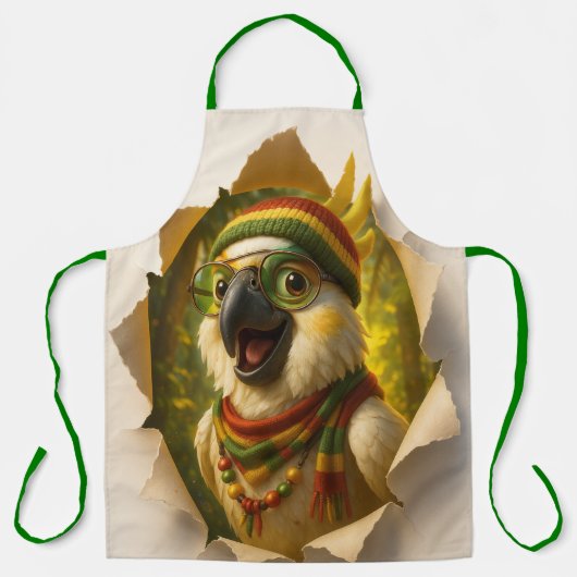 Papegaai Kookschort – Vrolijk Tropisch Design Schürze (Vorderseite)