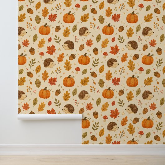 Papel de pared con patrón bosque de otoño tapete (Anwendung)