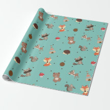 Papel de regalo animalitos del bosque 