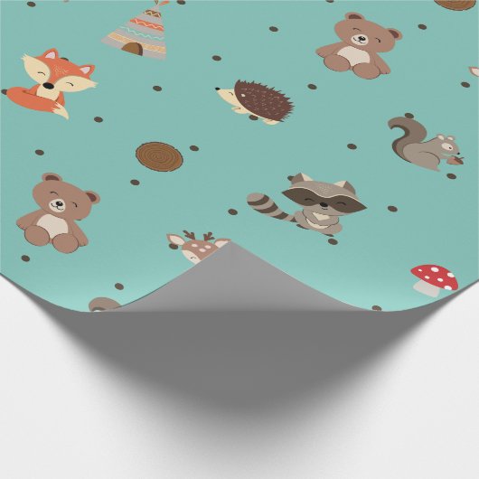 Papel de regalo animalitos del bosque geschenkpapier (Ecke)