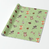 Papel de regalo animalitos del bosque geschenkpapier (Ungerollt)