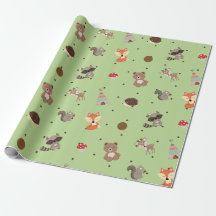 Papel de regalo animalitos del bosque 