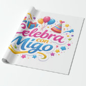 Papel de Regalo con Diseño “Celebra Conmigo” | Env Geschenkpapier (Ungerollt)