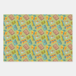 Papel de regalo con estampado de regalitos geschenkpapier set