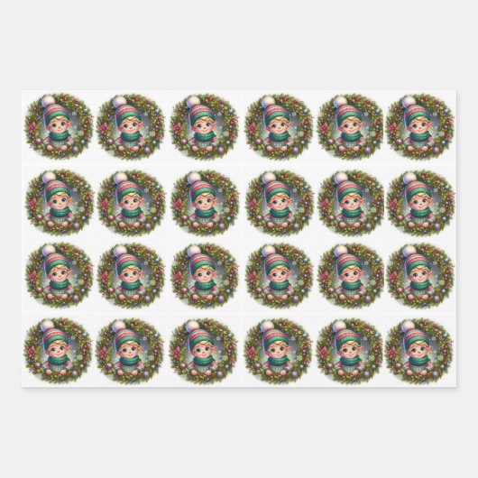 Papel de Regalo Corona de Navidad Geschenkpapier Set (Vorderseite 3)