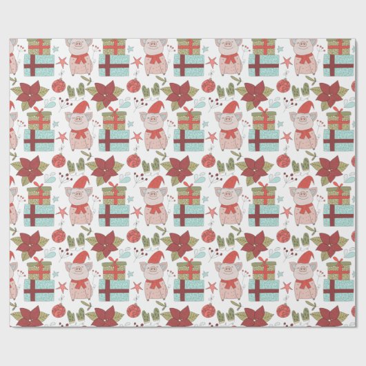 Papel de regalo navideño de cerditos geschenkpapier (Flach)