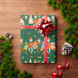 Papel de regalo navideño elfos geschenkpapier