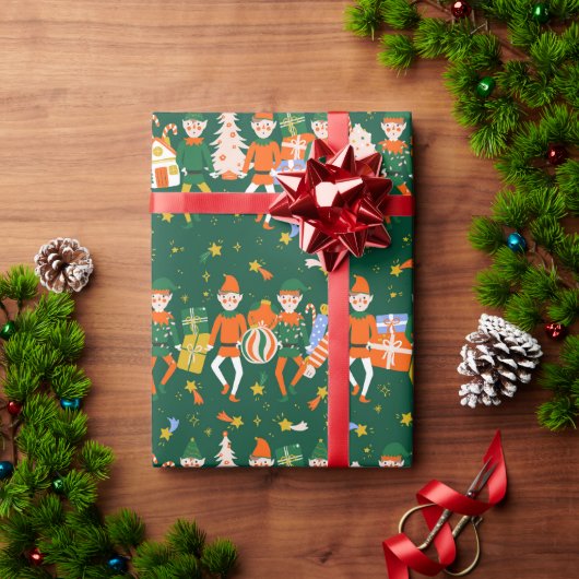 Papel de regalo navideño elfos geschenkpapier (Feiertagsgeschenk)