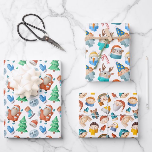 Papel de regalo navideño geschenkpapier set (Vorderseite)