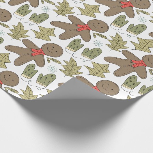 Papel de regalo navideño muñecos de gengibre geschenkpapier (Ecke)