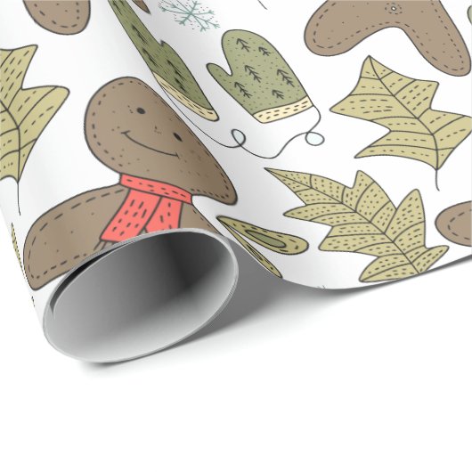Papel de regalo navideño muñecos de gengibre geschenkpapier (Rolleneckpunkt)