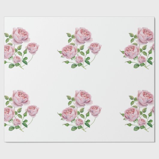 papel de regalo rosas a la acuarela geschenkpapier (Flach)