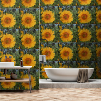 Papel mural con girasoles que alegrarán tu hogar tapete