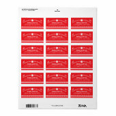 Papel Picado Address Labels - Red Adressaufkleber (Vorne)