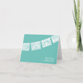 Papel Picado Aqua Wedding | danken Ihnen zu Dankeskarte (Vorderseite)