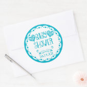 Papel Picado Baby Dusche Pool Blue Fiesta Umschlag Runder Aufkleber (Umschlag)