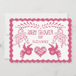 Papel Picado Baby Girl Shower Sky Pink Fiesta Einladung