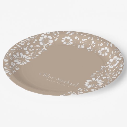 Papel Picado Babydusche Pappteller (Schrägansicht)