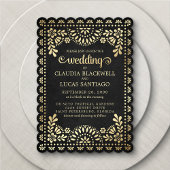 Papel Picado Black Wedding Einladung