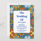 Papel Picado Bloom Blume Mexican Style Wedding Einladung (Vorderseite)