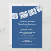 Papel Picado Blue | Einladung zur Hochzeit (Vorderseite)