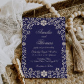 Papel Picado Blue Mexican Wedding  Einladung