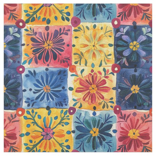 Papel Picado Blumenmuster-Muster Stoff (Nahaufnahme)