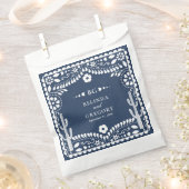 Papel Picado Boda Mexican Rustic Blue Wedding Geschenktütchen (Ausgeschnitten)