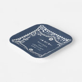 Papel Picado Boda Mexican Rustic Blue Wedding Pappteller (Gewinkelt)