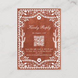 Papel Picado Boda Mexican Terracotta Brown Wedding Begleitkarte
