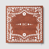 Papel Picado Boda Mexican Terracotta Brown Wedding Gästebuch (Rückseite)