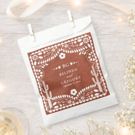Papel Picado Boda Mexican Terracotta Brown Wedding Geschenktütchen