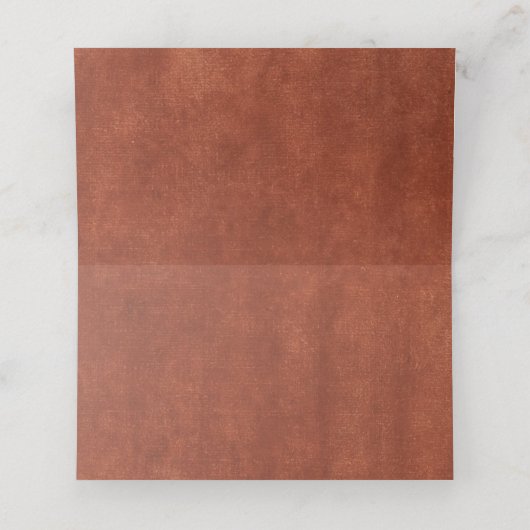 Papel Picado Boda Mexican Terracotta Brown Wedding Platzkarte (Innenseite Aufgefaltet)