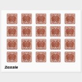 Papel Picado Boda Mexican Terracotta Brown Wedding Quadratischer Aufkleber (Blatt)