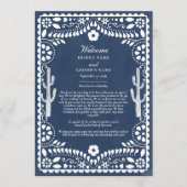 Papel Picado Boda Mexican Wedding Itinerary Programm (Vorderseite)