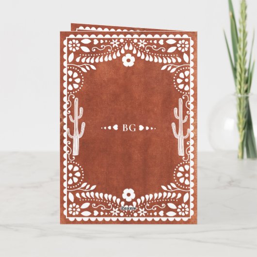 Papel Picado Boda Mexican Wedding Order of Service Programm (Rückseite)