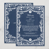 Papel Picado Boda Mexikanische Hochzeitsplanung Programm (Vorne/Hinten)