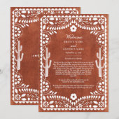 Papel Picado Boda Mexikanische Hochzeitsplanung Programm (Vorne/Hinten)